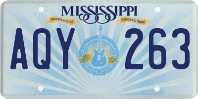 MS license plate AQY263