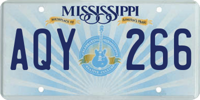 MS license plate AQY266