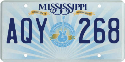 MS license plate AQY268