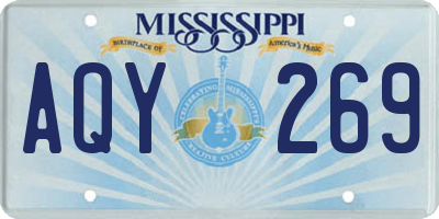 MS license plate AQY269