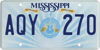 MS license plate AQY270