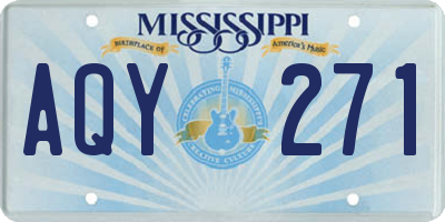 MS license plate AQY271