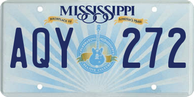 MS license plate AQY272