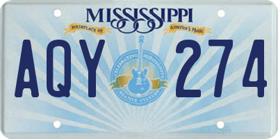 MS license plate AQY274