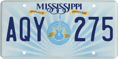 MS license plate AQY275