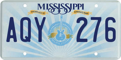 MS license plate AQY276