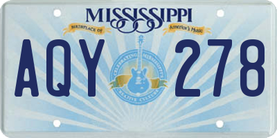 MS license plate AQY278
