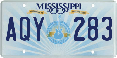 MS license plate AQY283