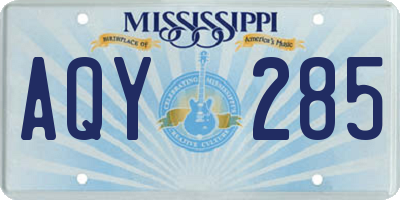 MS license plate AQY285