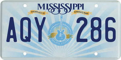 MS license plate AQY286