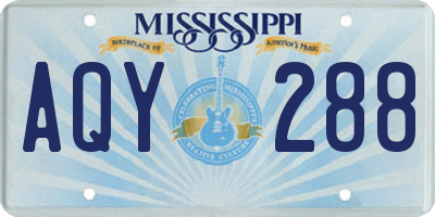 MS license plate AQY288
