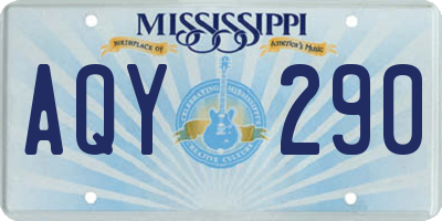 MS license plate AQY290