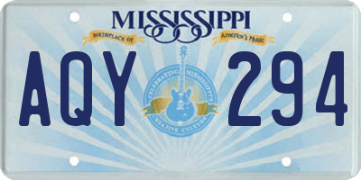 MS license plate AQY294