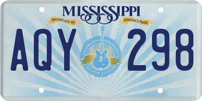 MS license plate AQY298