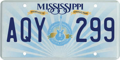MS license plate AQY299