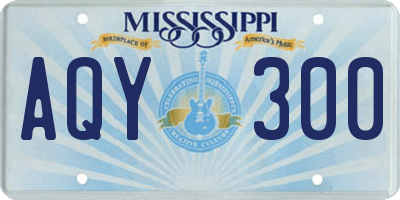 MS license plate AQY300