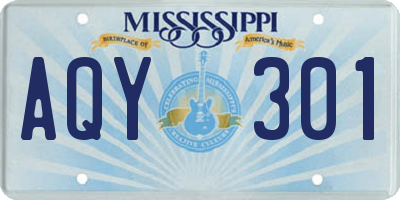MS license plate AQY301
