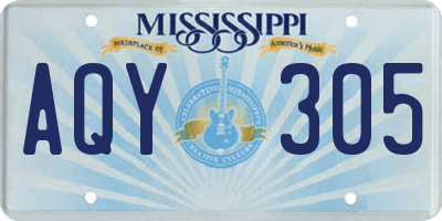 MS license plate AQY305