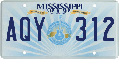 MS license plate AQY312