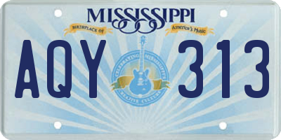 MS license plate AQY313
