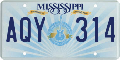 MS license plate AQY314