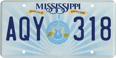 MS license plate AQY318