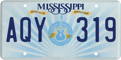 MS license plate AQY319