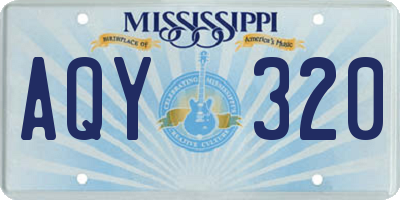 MS license plate AQY320