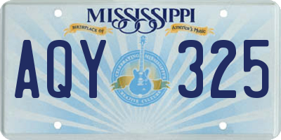 MS license plate AQY325