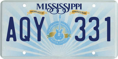 MS license plate AQY331