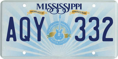 MS license plate AQY332