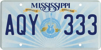 MS license plate AQY333