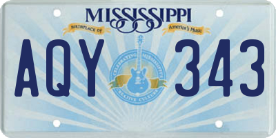 MS license plate AQY343
