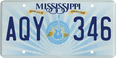 MS license plate AQY346