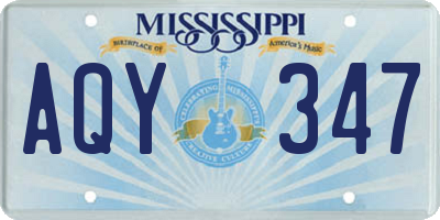 MS license plate AQY347