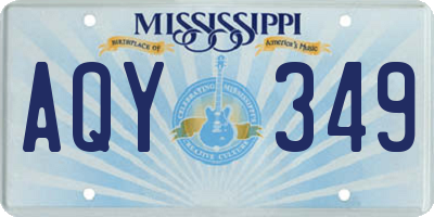 MS license plate AQY349