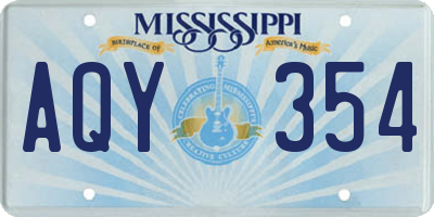 MS license plate AQY354