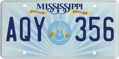 MS license plate AQY356