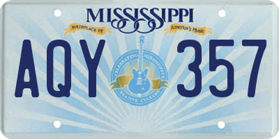 MS license plate AQY357