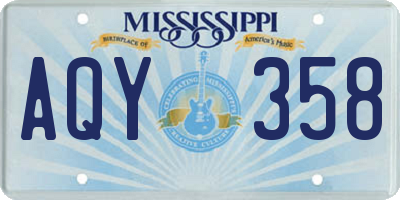 MS license plate AQY358