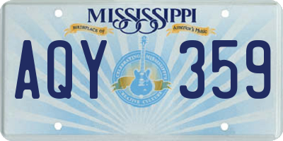 MS license plate AQY359