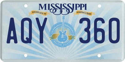MS license plate AQY360