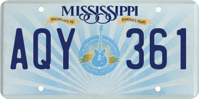 MS license plate AQY361
