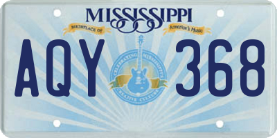 MS license plate AQY368