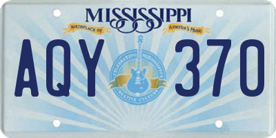 MS license plate AQY370