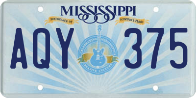 MS license plate AQY375