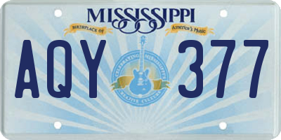 MS license plate AQY377