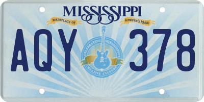 MS license plate AQY378