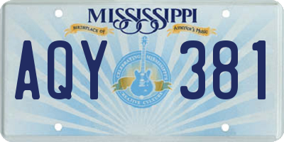 MS license plate AQY381