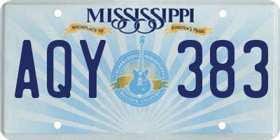 MS license plate AQY383